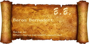 Beros Bernadett névjegykártya